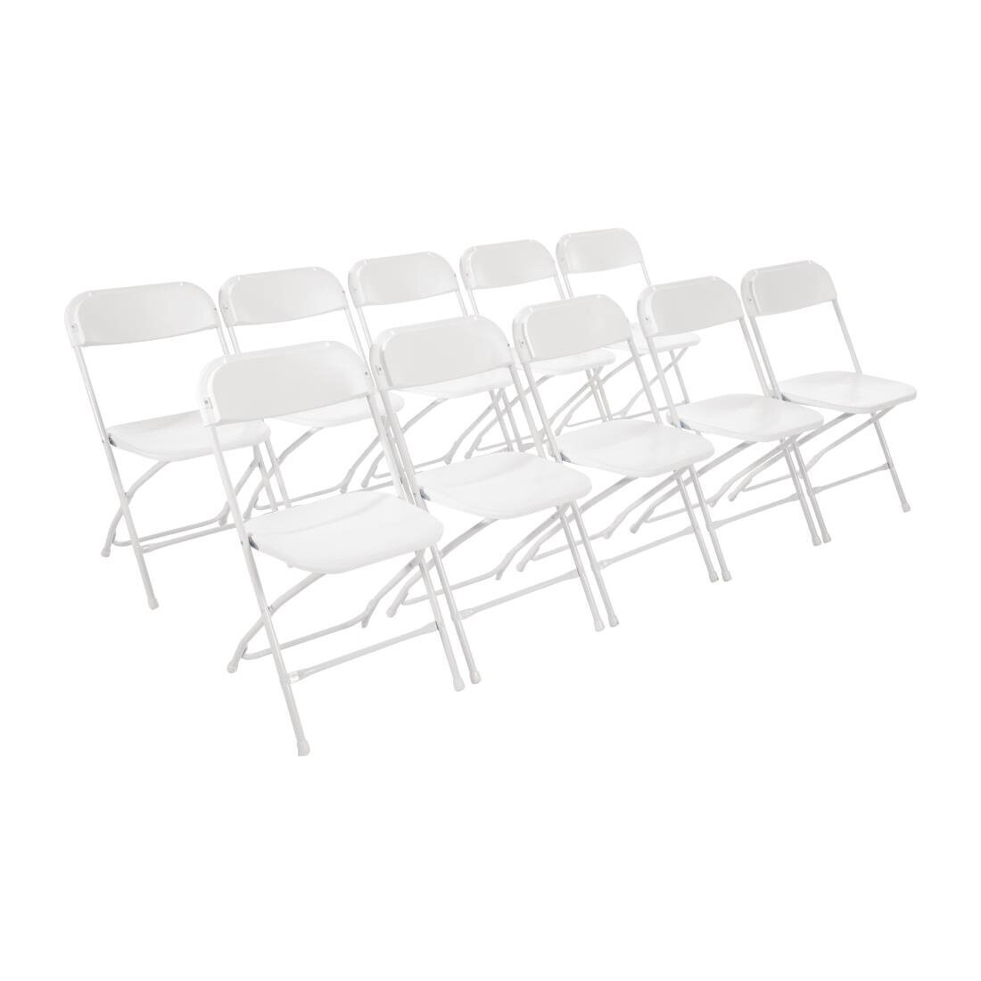 Bolero staal &amp; polypropyleen klapstoelen wit (10 stuks)