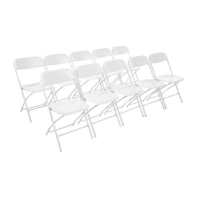 Bolero staal &amp; polypropyleen klapstoelen wit (10 stuks)
