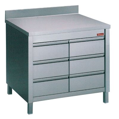 Werktafel met lades of schuifdeuren