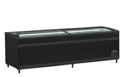 Zwarte supermarktkoeler/-vriezer