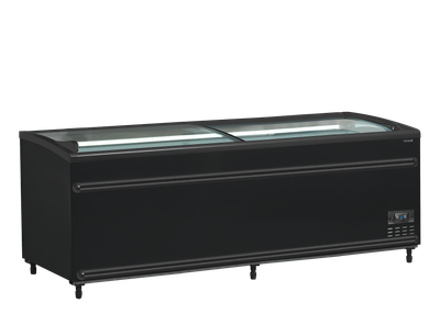 Zwarte supermarktkoeler/-vriezer