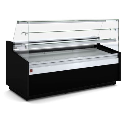Ventilated counter display, pastry glass, with storage  - BLACK