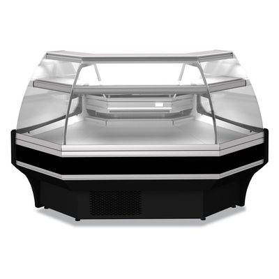 Open angle 90°, ventilated, pastry glass, 3 sides - BLACK