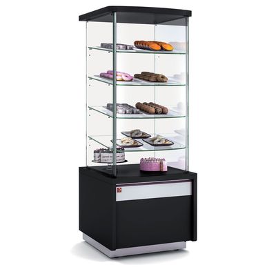 Neutral cabinet with high display case – BLACK