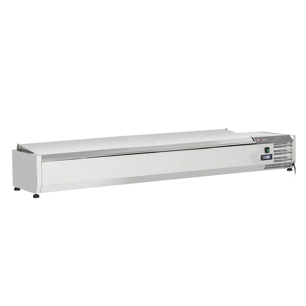 Topping shelf 8x GN1/4 - 150 mm, with stainless steel lid