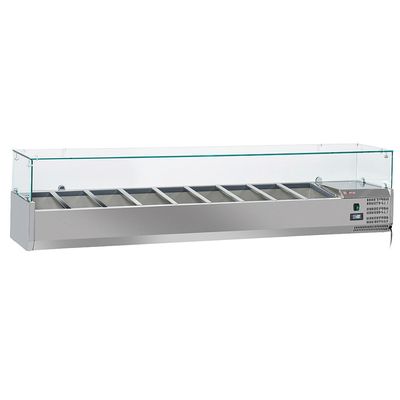 Refrigerated structure 9x GN1/3 - 150 mm, with sneezeguard