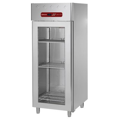 Ventilated refrigerator 700 liters, 1 glass door GN 2/1