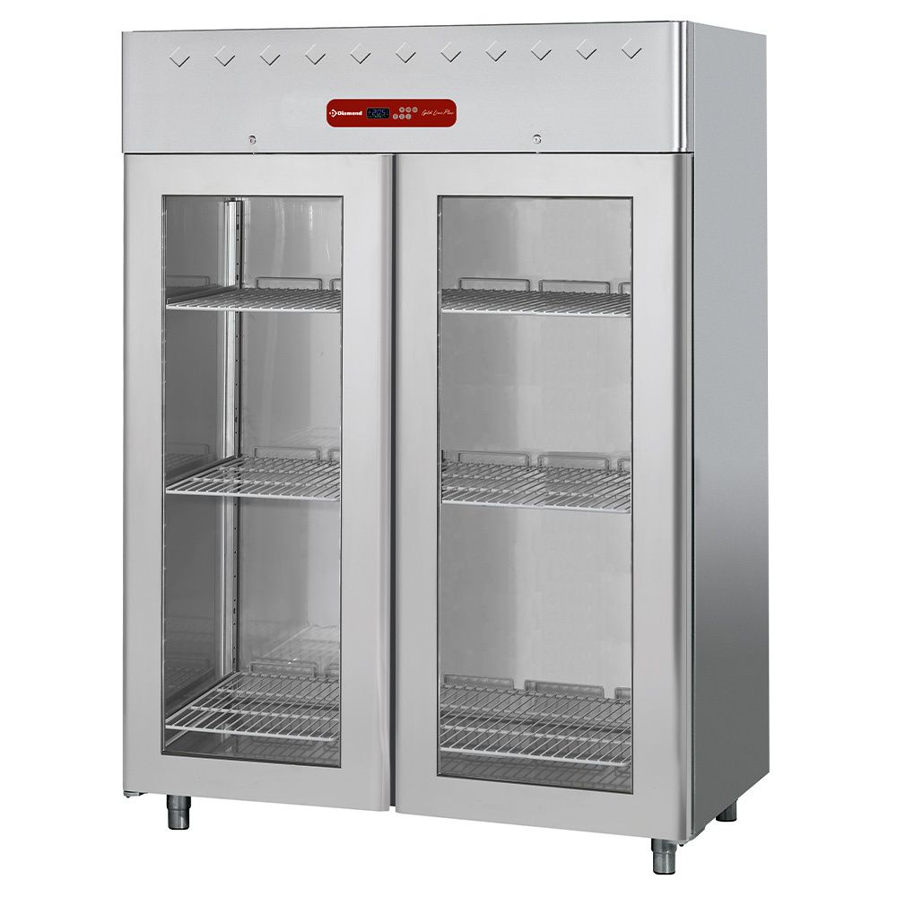 Ventilated refrigerator 1400 liters, 2 glass doors GN 2/1