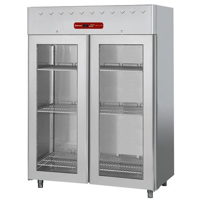 Ventilated refrigerator 1400 liters, 2 glass doors GN 2/1