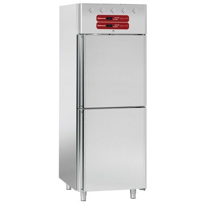 Refrigerator and fish refrigerator 2x350 liters, 2x 1/2 doors GN 2/1 &amp; 1/1