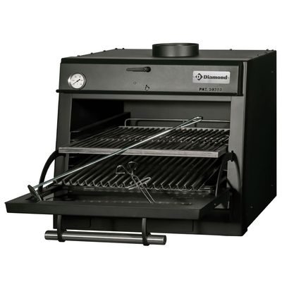 Charcoal oven-BBQ, GN 1/1 (60 Kg/h)/Black