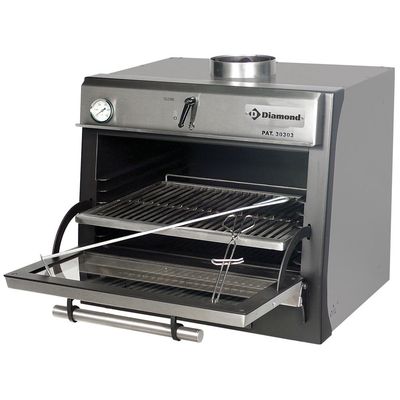 Charcoal oven-BBQ, GN 1/1 (60 Kg/h)/Stainless steel