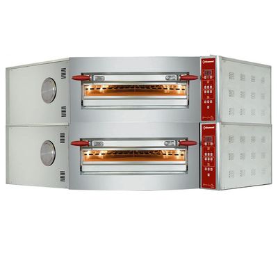 Electric oven corner unit, 2 chambers, 2x 8 pizzas Ø 350 mm