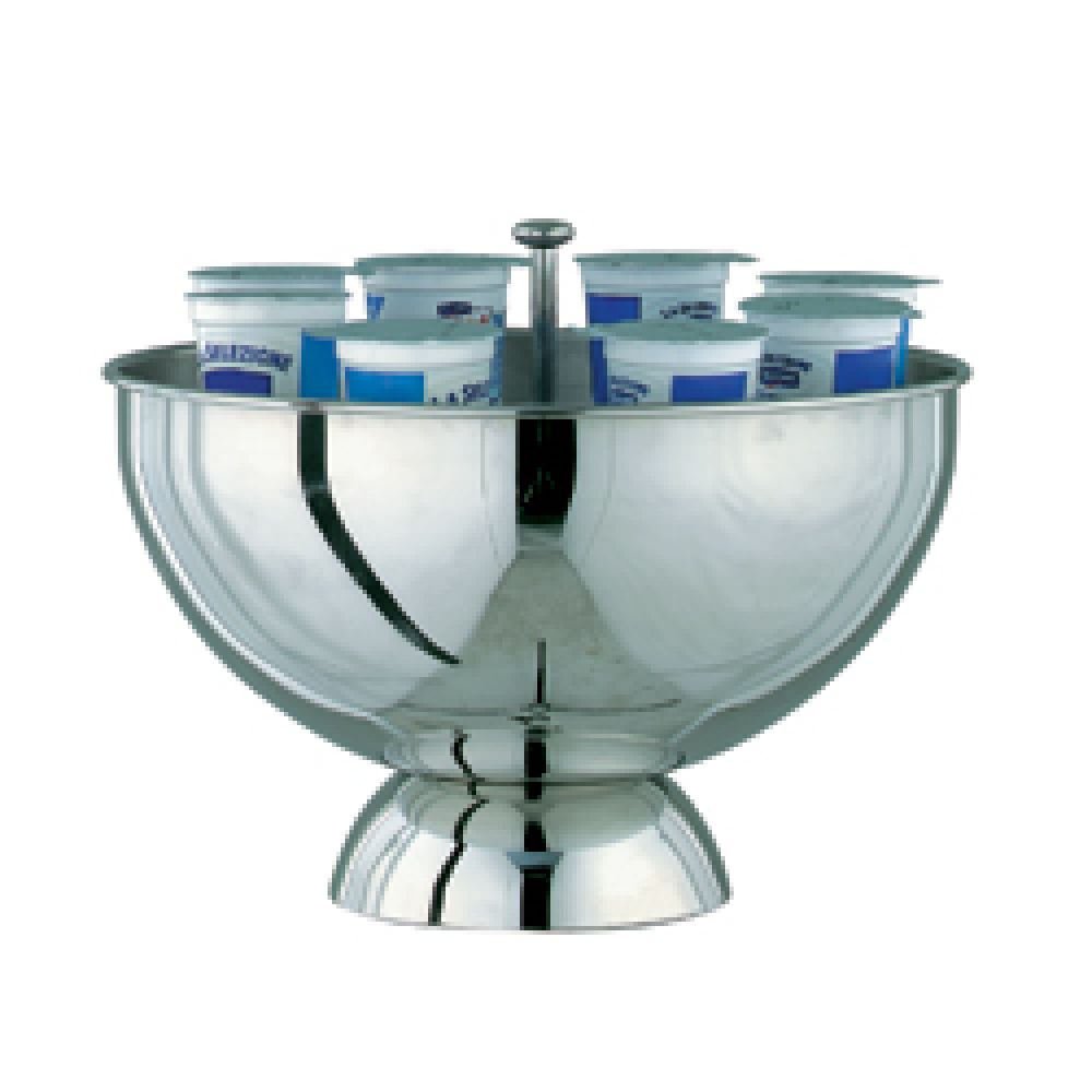 Stainless steel yoghurt holder, &quot;refrigerated x ice cubes&quot;
