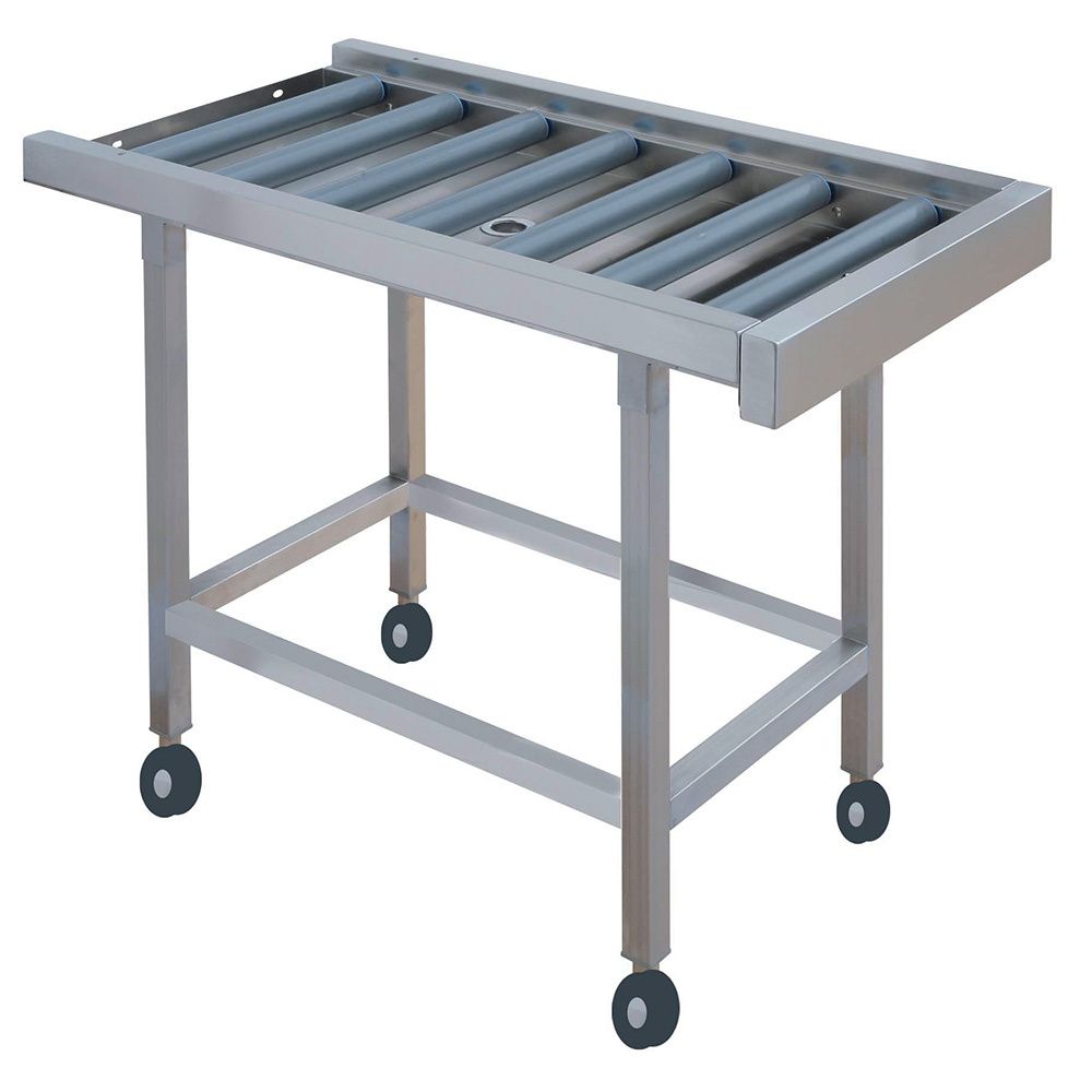 Roller conveyor on castor wheels (PVC rollers)