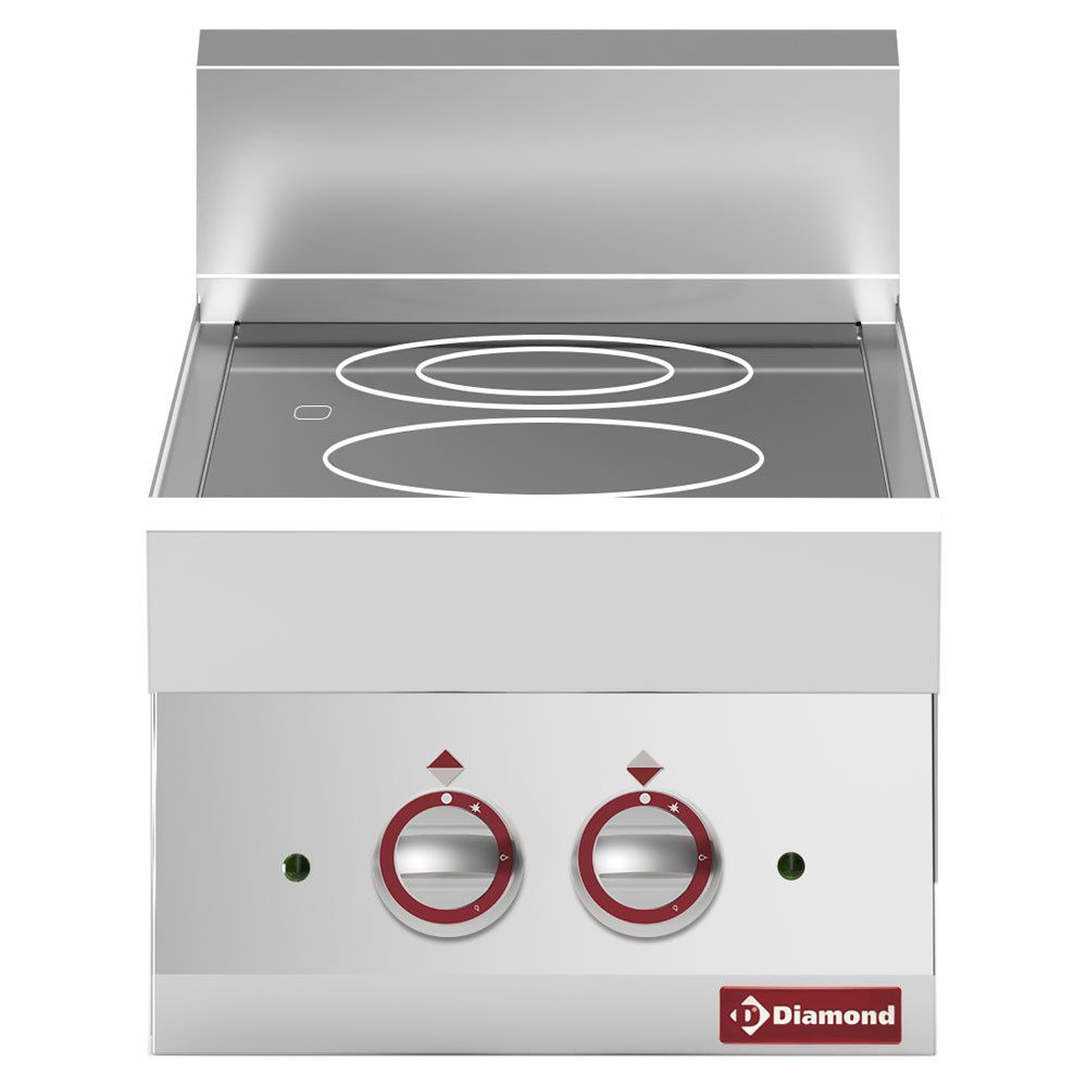 Electric vitro-ceramic plate with 2 cooking zones -top- &quot;Alpha 650&quot;