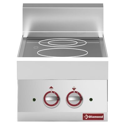 Electric vitro-ceramic plate with 2 cooking zones -top- &quot;Alpha 650&quot;