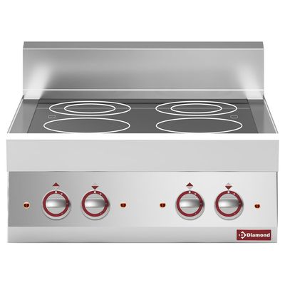 Electric vitroceramics plate with 4 cooking zones -Top-