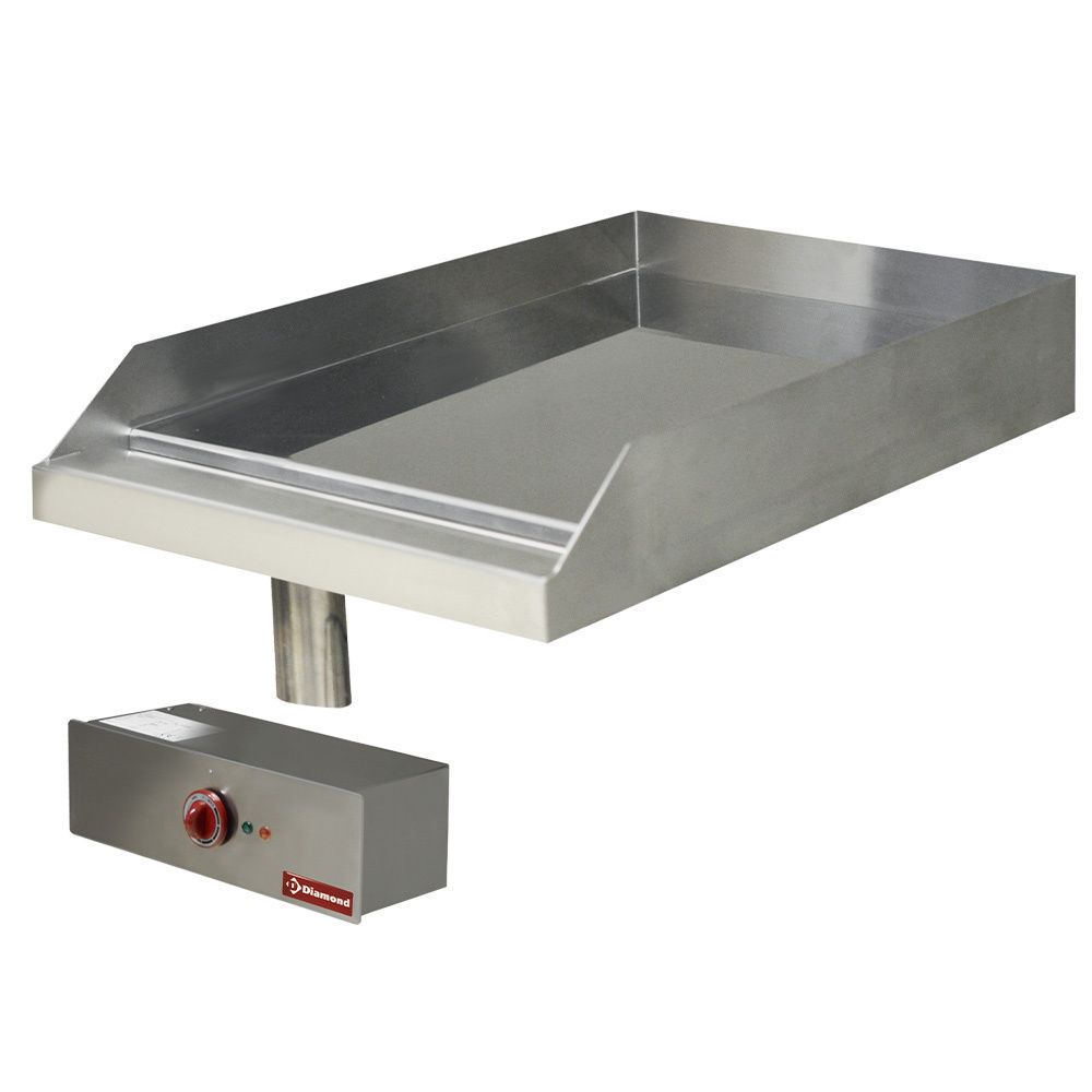 Smooth cooking plate, electric, chrome-plated, drop in