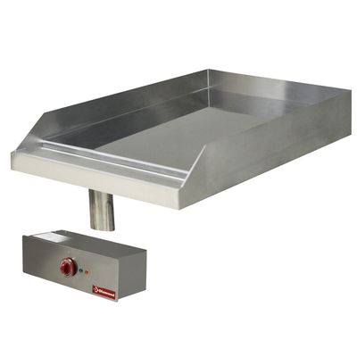 Smooth cooking plate, electric, chrome-plated, drop in