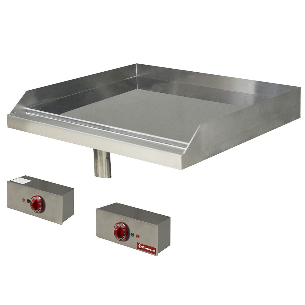 Smooth cooking plate, electric, chrome-plated, drop in