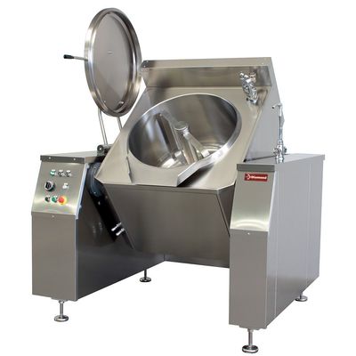 Electric boiling pan with mixer, 200 liters, indirect heating