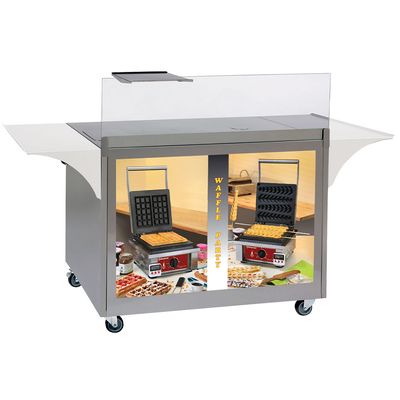 Stainless steel waffles cabinet, on wheels