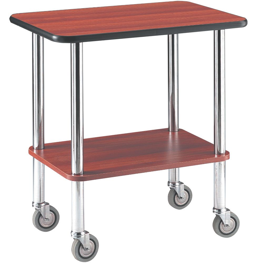 Trolley table, chromed feet, 2 levels, &quot;birch &quot;