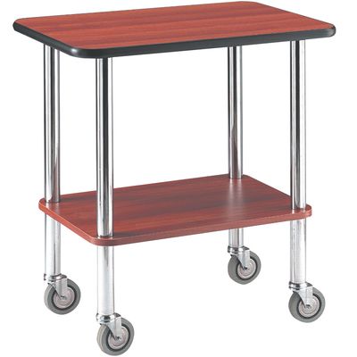 Trolley table, chromed feet, 2 levels, &quot;birch &quot;