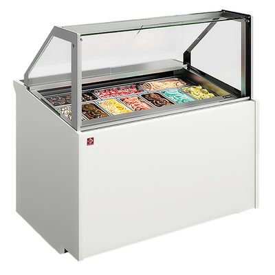Ice cream counter with 6 stainless steel trays (360x165)