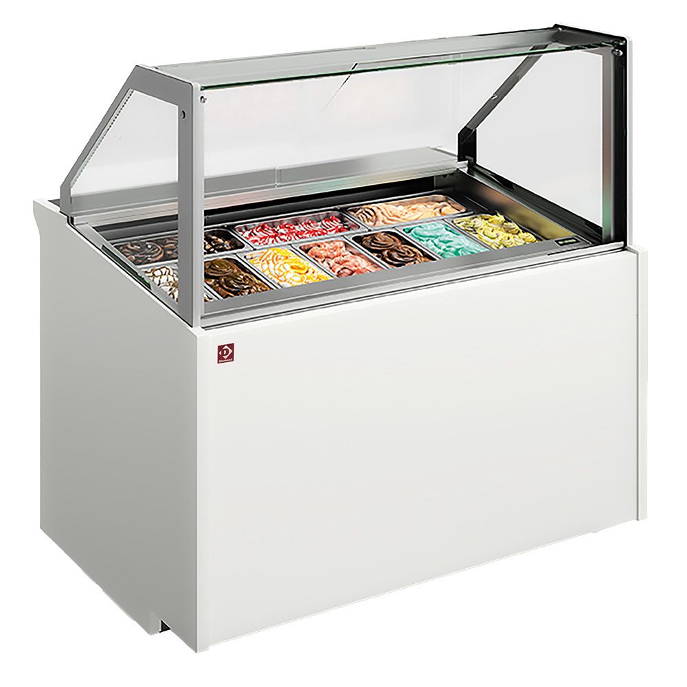 Ice cream counter with 13 stainless steel trays (360x165)