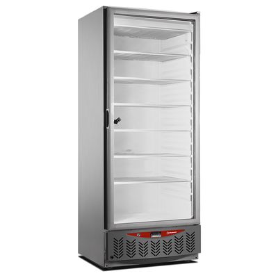 Static freezer, glass door, 525 liters, GN2/1+600x400, stainless steel