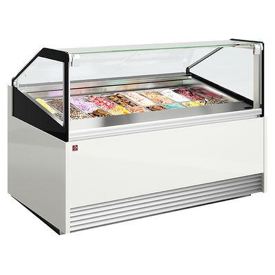 Ice cream counter with 12 stainless steel trays (360x165)