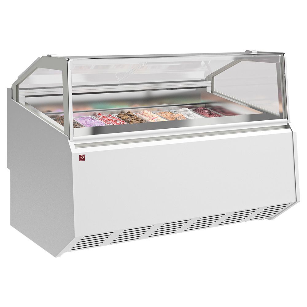 Ice cream counter with 18 stainless steel trays (360x165)