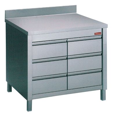 Table on cupboard with 6 drawers GN1/1