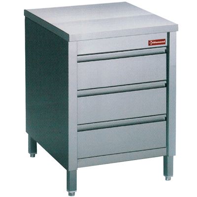 Working table on cupboard with 3 drawers