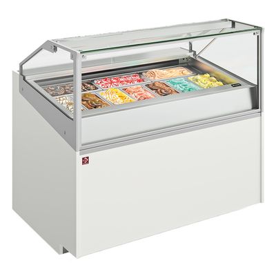 Ice cream counter with 13 stainless steel trays (360x165)