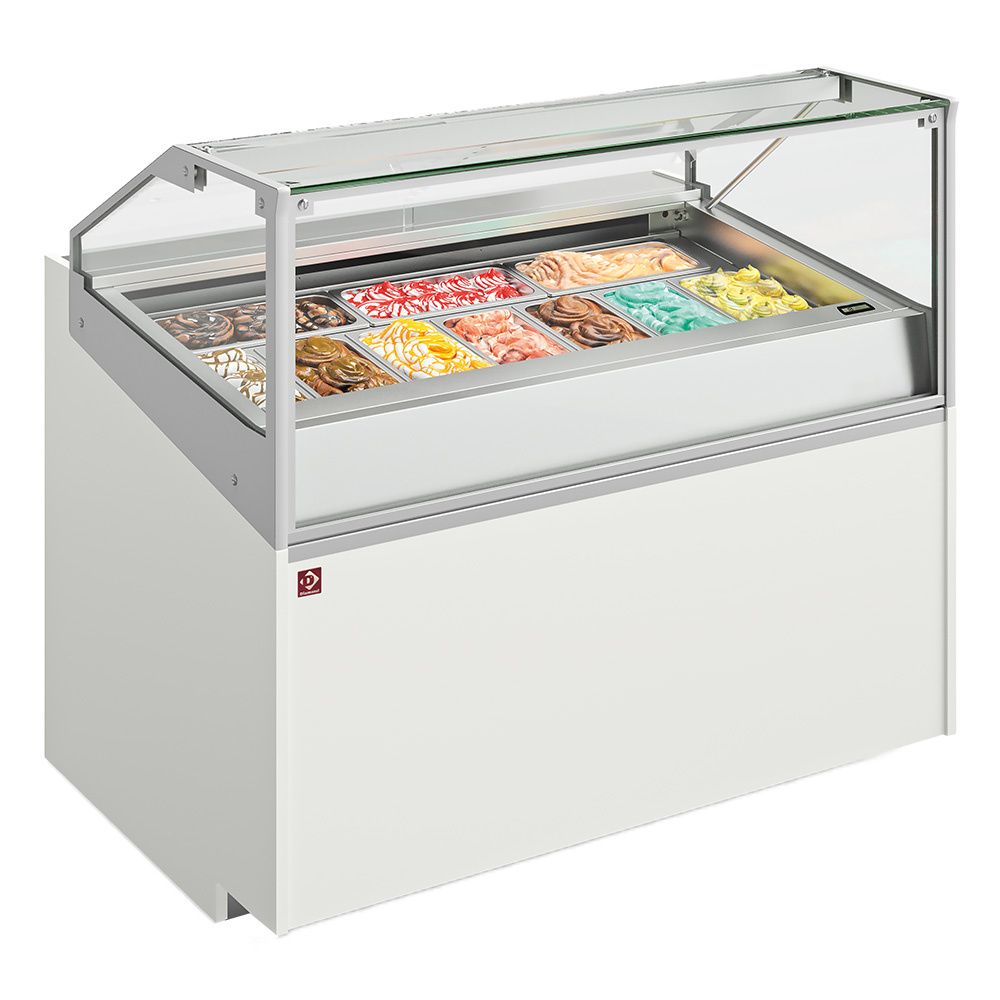 Ice cream counter with 10 stainless steel trays (360x165)