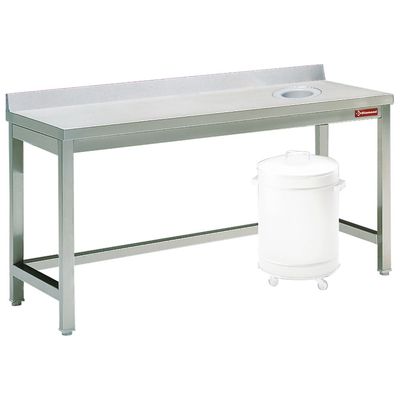 Sorting table with opening for waste + bord        