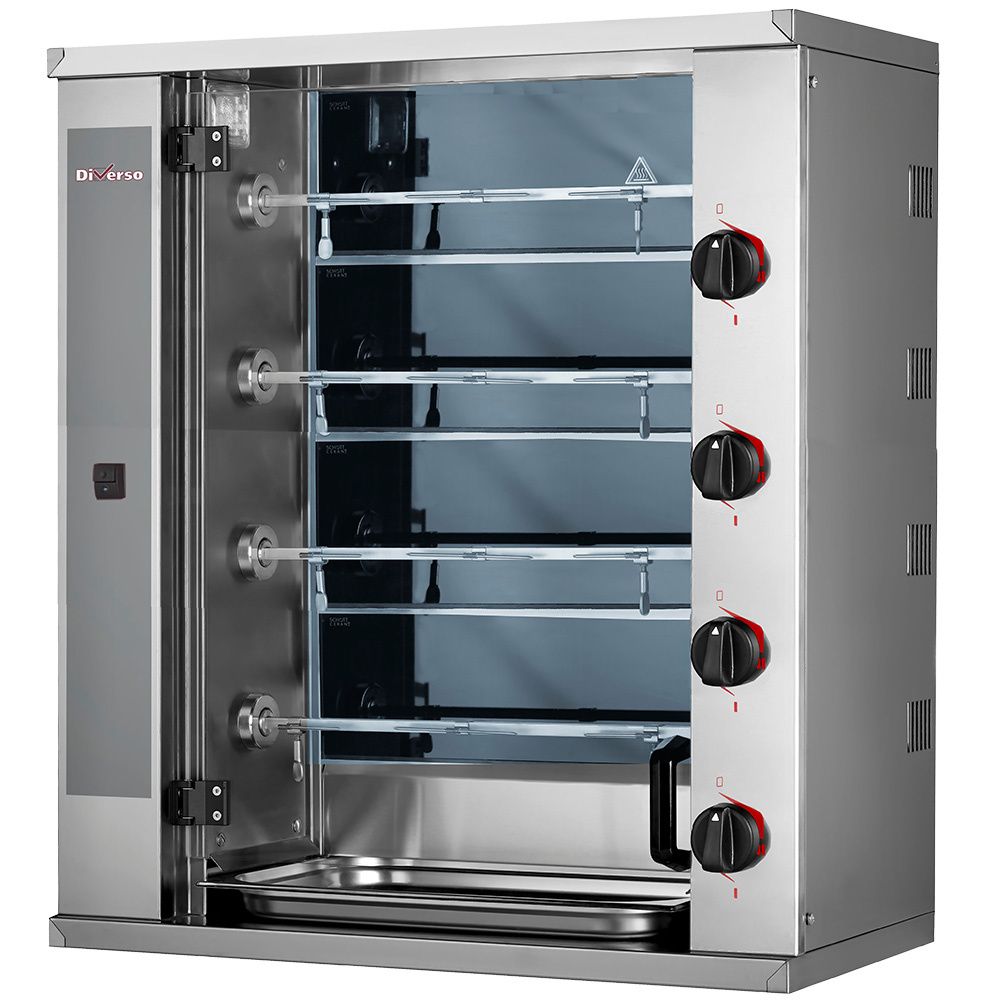 SMALL Vitroceramic chicken roaster, 4 spits (12 chicken)