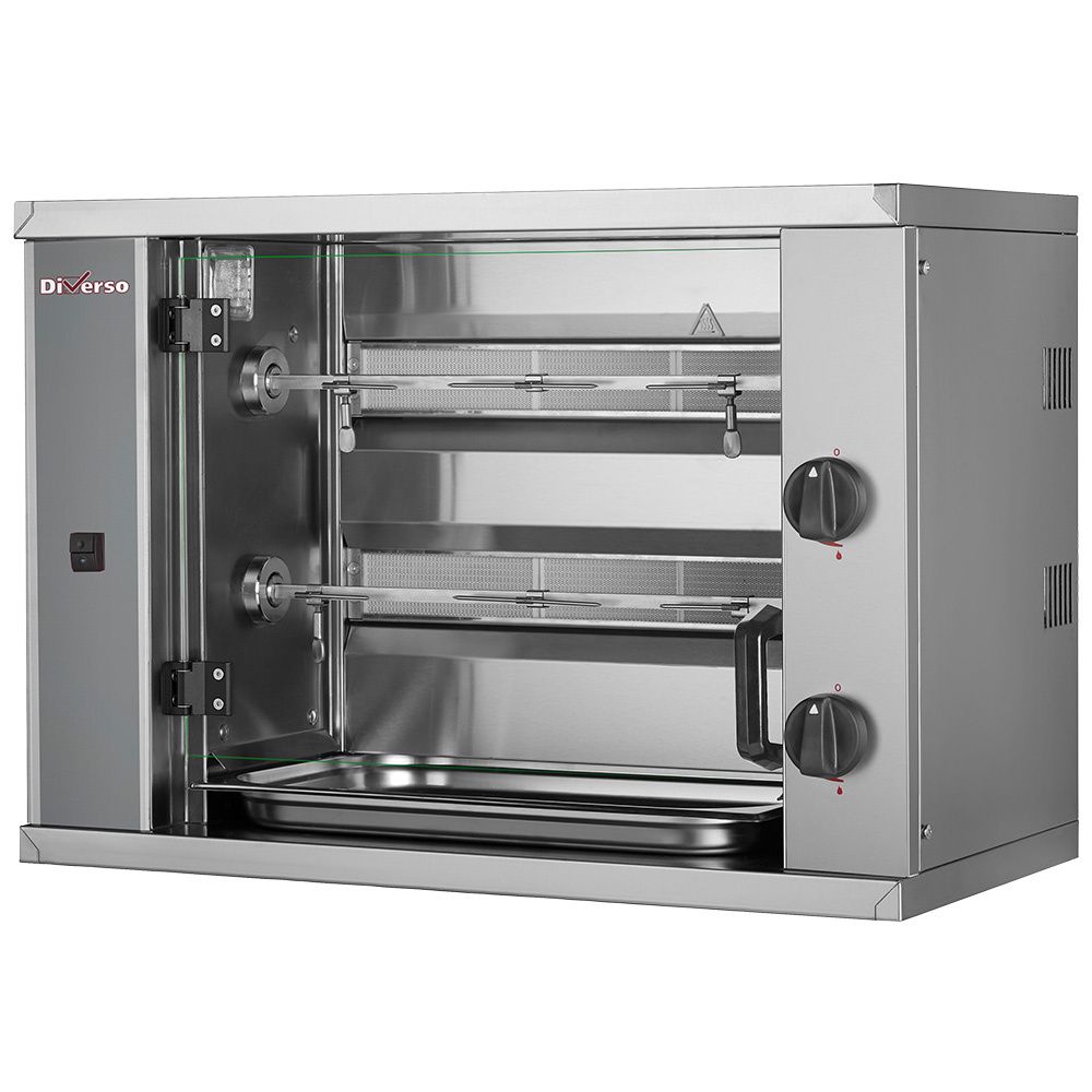 Gas chicken roaster, 2 spits (6 chickens) SMALL