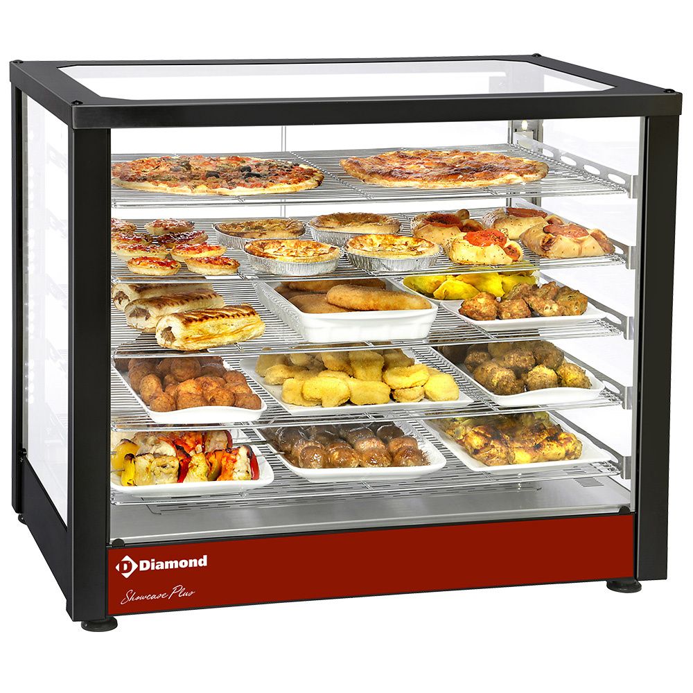 Ventilated warming display, 5 levels, panoramic (Black)