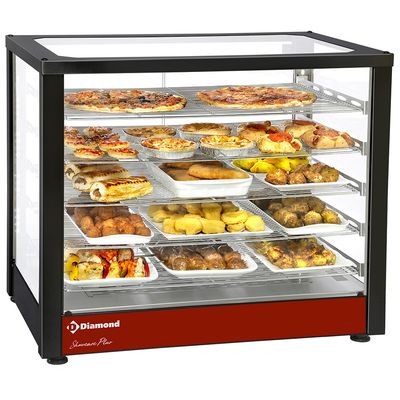 Ventilated warming display, 5 levels, panoramic (Black)