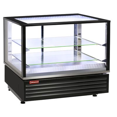 Heated display case EN or GN, ventilated, 2 levels, BLACK