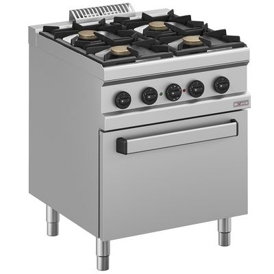 Gas range 4 burners, electric convection oven GN 1/1