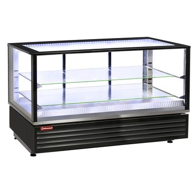 Heated display case EN or GN, ventilated, 2 levels, BLACK