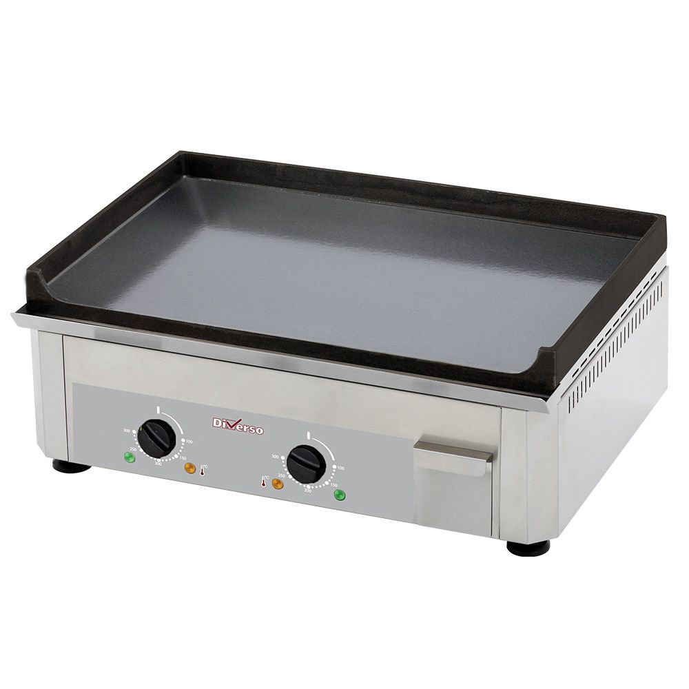 Electric griddle plate, double, enamelled