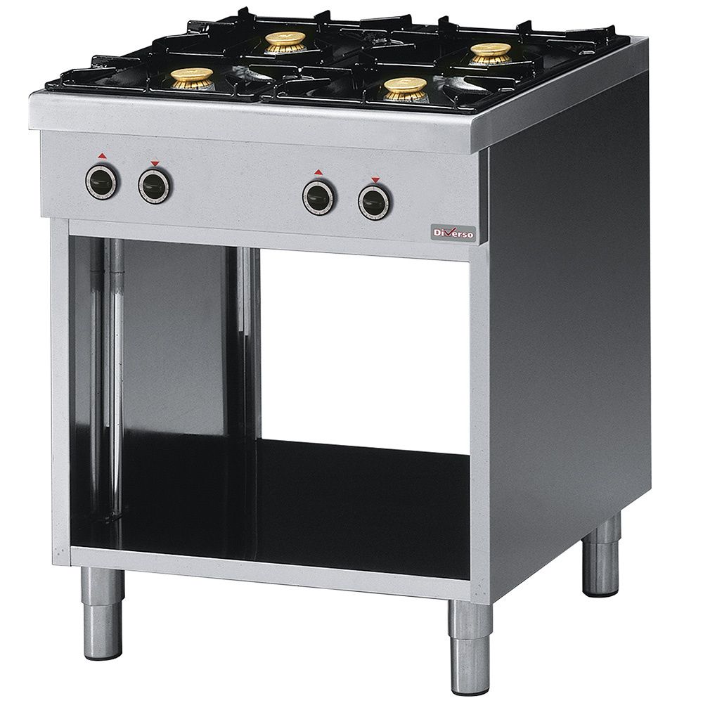 Range 4 burners, on open cupboard