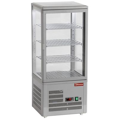 Ventilated display table model, 4 glazed sides, 4 &quot;Grey&quot; levels