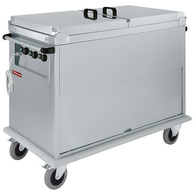 Carriage Bain-Marie 3x GN 1/1, 3 T°, lids, cupboard with tilting door